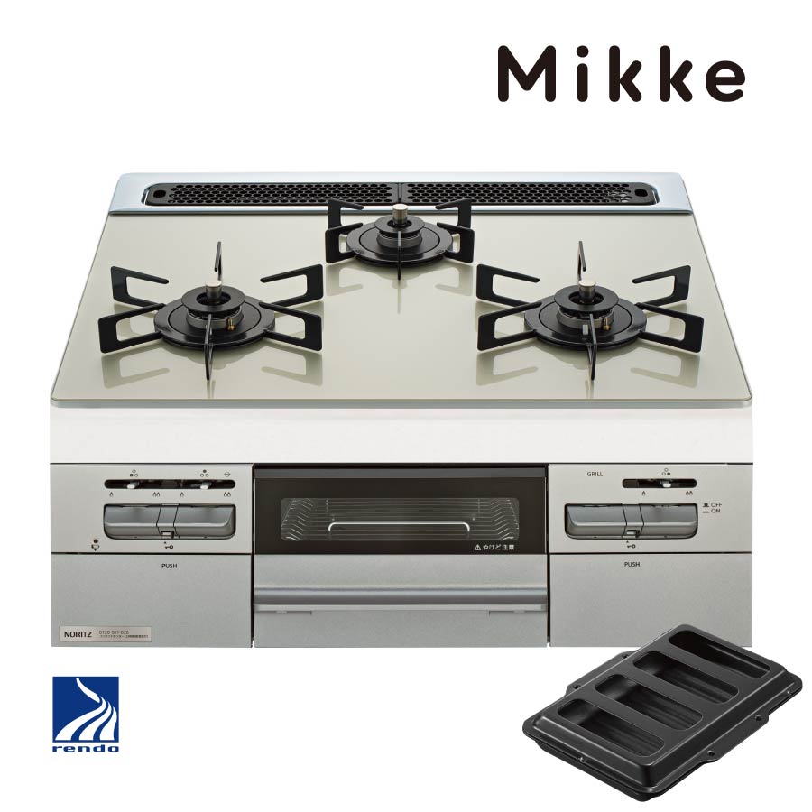 Rakuten - ノーリツ ビルトインコンロ N3WV6RWAP2SIEC Mikke ミッケ 60cm幅 [3口ガスコンロ 都市ガス プロパン]《配送タイプA》