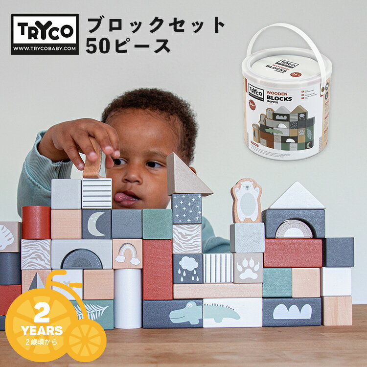 5/23はまとめ買いがお得！2BUY3%OFF！3BUY5%OFF！★TRYCO トライコ ブロックセット50ピース  積み木 2歳から 男の子 女の子 お誕生日 プレゼント