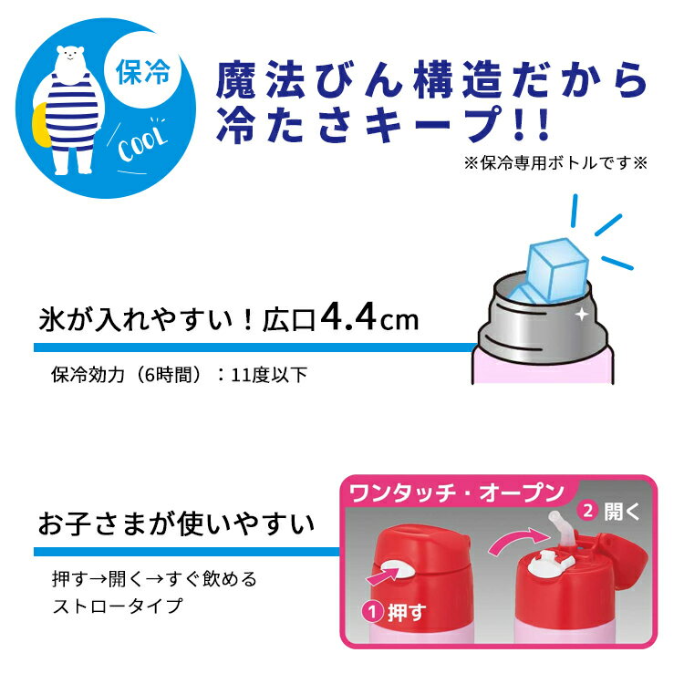 クーポン＆ポイントUPのスーパーSALEは9/4 20時から★送料無料【水筒 保冷専用】サーモス 真空断熱ストローボトル FHL-402F [0.4リットル/400ml] ストロータイプ/ベビー用 [ 1歳/2歳/3歳頃 ] THERMOS 熱中・暑さ対策 プレゼントにも 沖縄県送料別途