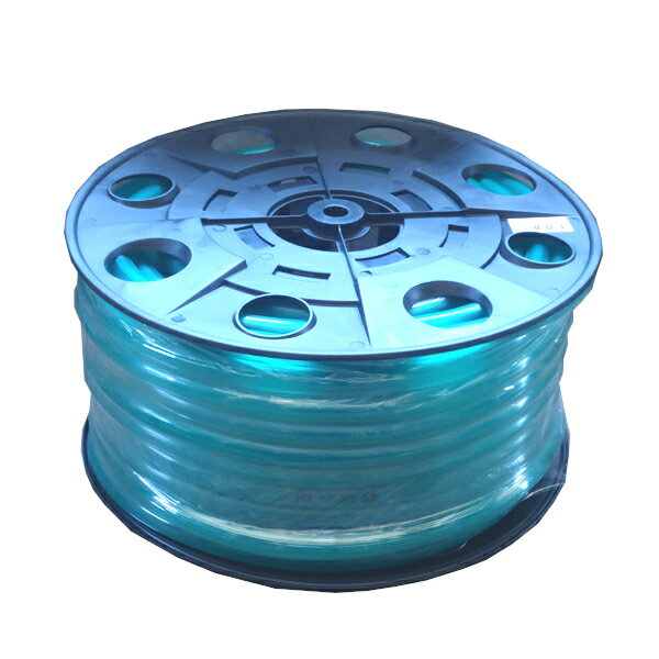 カクイチ 散水ホース ガーデンホースG115D 15mm×20mm×50m グリーン透明水道ホース（耐寒・筋入）