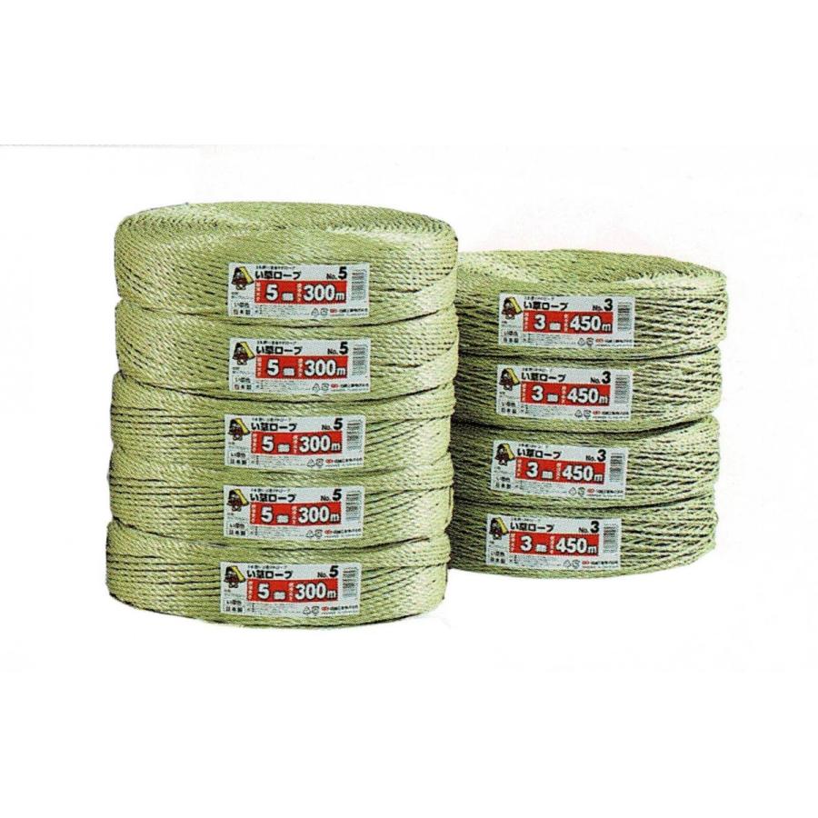 PPい草ロープ NO.6 6mm×200m 5巻 （1梱包） 信越工業 【代引き不可】(2)