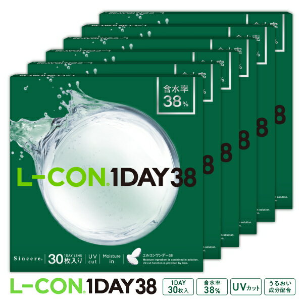 【6箱】エルコンワンデー38 L-CON 1DAY 38 1日使い捨て 30枚 1day コンタクト ...
