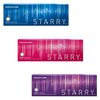 【送料無料】カラコン ワンデー スターリー STARRY 10枚入 1日使い捨て コンタクトレンズ 度なし 度あり ライトブラウン ピンク グリーン ブルー オリーブ グレイ ボシュロム ネコポス発送 ns