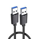 USB 3.0 ケーブル タイプA-タイプA オス-オス 金属コネクタ...(2)