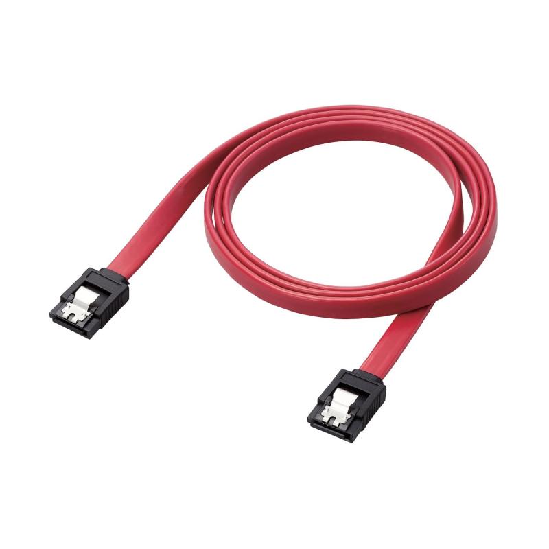 エレコム SATA ケーブル (ストレート-ストレート型) 1m 6Gbps対応 狭い隙間での配線に適したフラットケーブル 長く使用する社内システムや設備での使用に最適 EU RoHS指令準拠 レッド ST6-10/ID