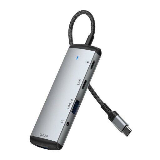 GUROYI 5 in 1 USB C ハブ タイプCイヤホン変換ケーブル【タイプC to 3.5mmイヤホンジャック変換アダプタ、PD 60W 急速充電ポート、USB3.0拡張ポート、USB 2.0拡張ポート、Type C OTG 高速データ転送ポート GUROYI 5 in 1 USB C ハブ タイプCイヤホン変換ケーブル【タイプC to 3.5mmイヤホンジャック変換アダプタ、PD 60W 急速充電ポート、USB3.0拡張ポート、USB 2.0拡張ポート、Type C OTG 高速データ転送ポート