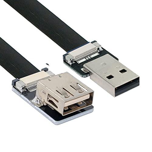 NFHK USB 2.0 Type-A オス - メス延長データフラットスリムFPCケーブル FPV & ディスク & スキャナー & プリンター用 NFHK USB 2.0 Type-A オス - メス延長データフラットスリムFPCケーブル FPV & ディスク & スキャナー & プリンター用