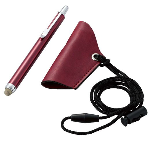エレコム タッチペン ストラップ付 ノック式 【スマホ/タブレット用】 導電繊維タイプ レッド P-MTTPF01RD エレコム タッチペン ストラップ付 ノック式 【スマホ/タブレット用】 導電繊維タイプ レッド P-MTTPF01RD
