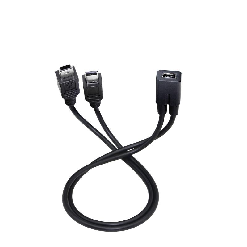 SinLoon 2 in 1 充電ケーブル mini micro usb Y字ケーブルmini USB 同時給電可 レコーダー電子犬ナビゲーターの運転に適しています