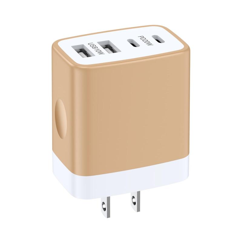 Viviber 新型usb コンセント急速充電 4ポートusb充電器 iPhone16 type-c充電器(USB-CポートPD20W+USB-Aポート10W)USB-C電源アダプター PSE認証済 iPhone 16 acアダプタ アイフォンpd充電器