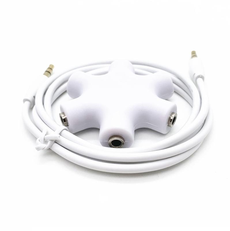 マルチイヤホンスプリッター イヤフォンジャック分配器 3.5mmステレオ延長線付き