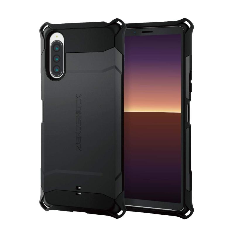 エレコム Xperia 10 II ケース ZEROSHOCK 耐衝撃 [落下時の衝撃から本体を衝撃吸収構造] ストラップホール付き ブラック PM-X202ZEROBK