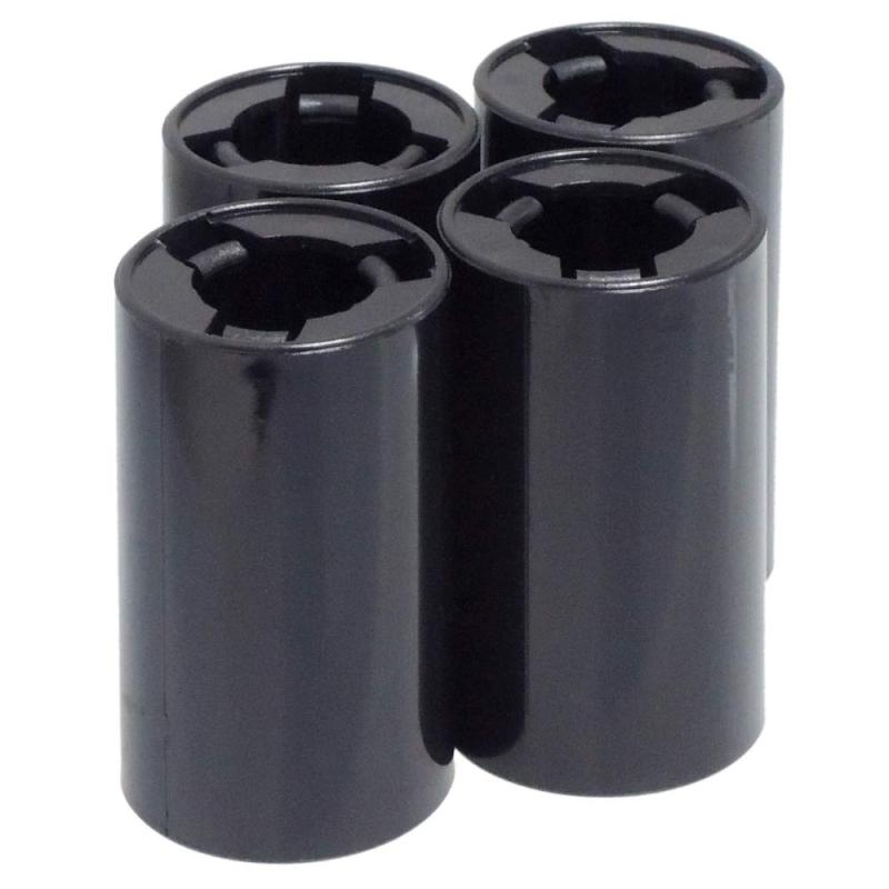 KAUMO 単3電池が単2電池になる電池スペーサー 高耐久 4個セット 電池変換アダプター (ブラック)