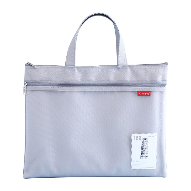 ジッパーポーチドキュメントバッグ Pendancy A4判 撥水 取っ手のついている 收納袋 2ポケット 連絡袋 ファイルバッグ ファイルケース オフィス用品 資料 書類 化粧品 クロスステッチ整理収納