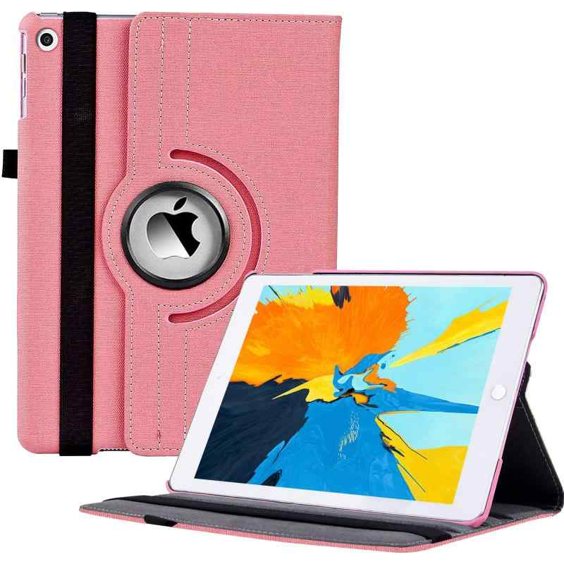 iPad 9世代 ケース 10.2インチ iPad 第9/8/7世代 ケース (2021/2020/2019モデル) 360度回転 耐衝撃カバー オートスリップ機能搭載 3段階調節可能 ホルダベルト付き Apple pencil収納可能 デニム