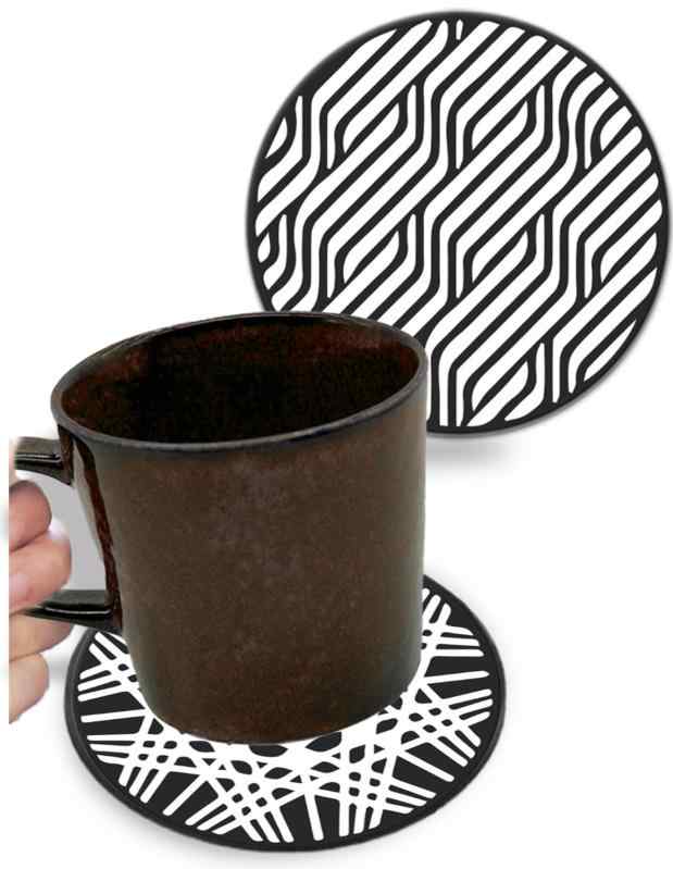 コースター シリコン おしゃれ 洗える 丸 カップマット 滑り止め 傷防止 黒 灰 紺 コースターセット