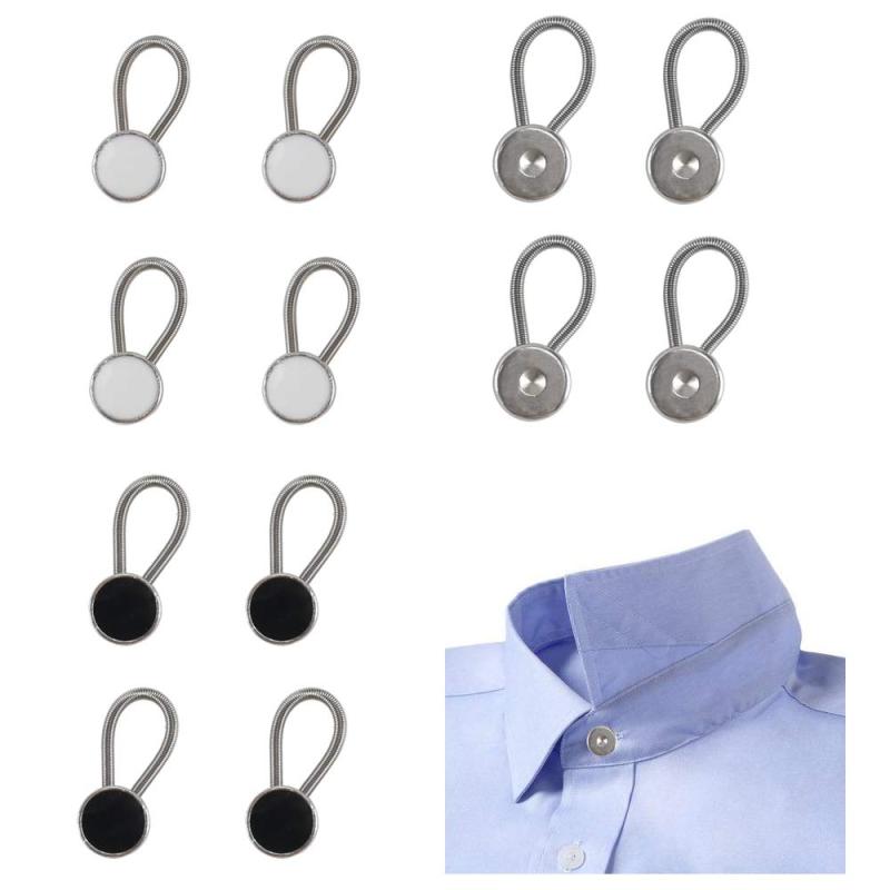 襟エクステンダー ManYee 12個 メタルカラーボタンエクステンダー ドレスシャツ ワンダーボタン エクステンダー パンツシャツスーツ ズボンコート用(ブラ...