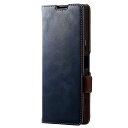 エレコム Xperia 1 IV (SO-51C / SOG06) ケース カバー レザー 手帳型 マグネット付きフラップ 耐衝撃 ストラップホール付(3)