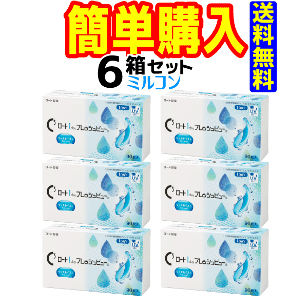 ロート製薬 ワンデーフレッシュビューリッチモイスト1箱90枚入 6箱