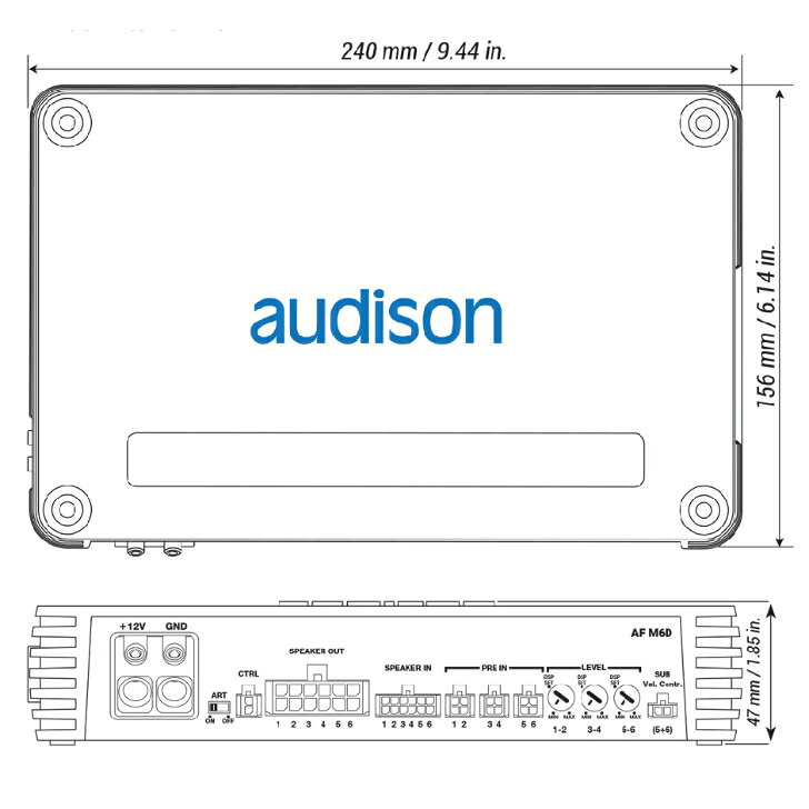 audison オーディソン FORZA AF M6D アンプ 車載用 6chアンプ 135W×6 4Ω ブリッジ接続