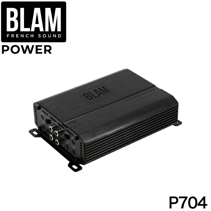 〜BLAM POWER シリーズ〜 POWERシリーズは、パワー、明瞭さ、パフォーマンス、そして信頼性を兼ね備えた製品であり、リスニング体験のあらゆる瞬間を向上させ、特別なものへと昇華させるために設計されています。 ・スピーカーチャンネル　4チャンネル・パワーアンプ ・4Ω　70W x 4ch ・2Ω　110W x 4ch ・4Ωブリッジ　230W×2 ・再生周波数帯域　10Hz～30kHz ・全高調波歪率　0.05%以下 ・S/N比　90dB以上 ・クロスオーバータイプ　2Way ・クロスオーバー周波数　(ハイパス)50～250Hz/(ローパス)50～250Hz ・入力感度　0.25～6V ・出力インピーダンス　(ステレオ):2～4Ω、(ブリッジ):4Ω ・サイズ(幅x奥行x高さ)　185x125x49mm 【お届けする商品について】商品は国内総輸入販売元での検品等が行われ出荷されております。また正規輸入品でございますので日本で有効となる製品保証書が同梱されます。そのため商品の箱のシールが切られた状態でございますが、何卒ご了承いただきますようお願いいたします。