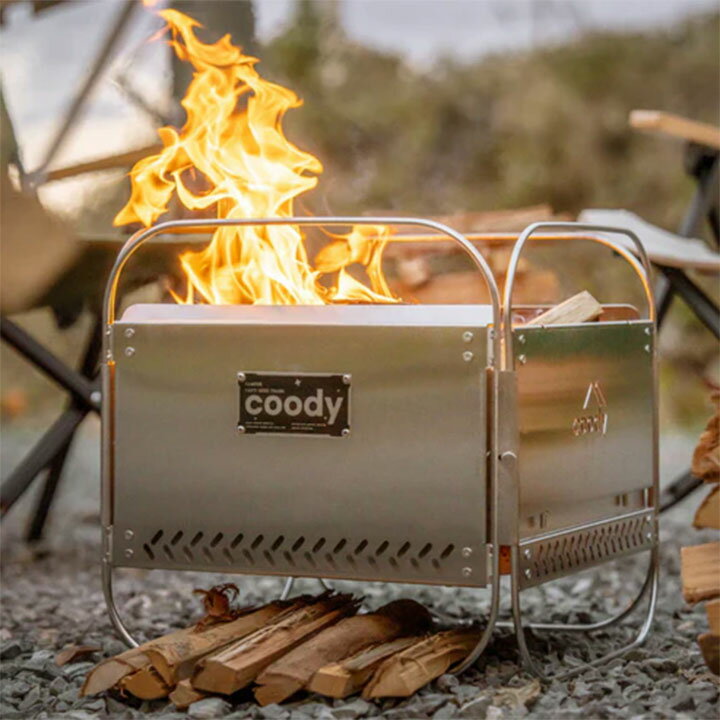coody 折りたたみ式焚き火台【日本公式ストア】国内保証対応 二次燃焼 煙が少ない 6秒設置 ファイヤーピット 304ステンレス鋼 大型 ドッキング機能 グリ...
