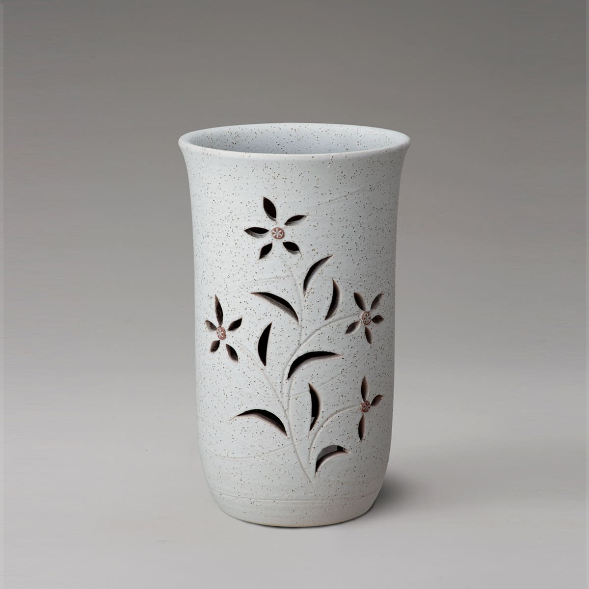 【メーカー直送】花彫り傘立 [信楽焼]