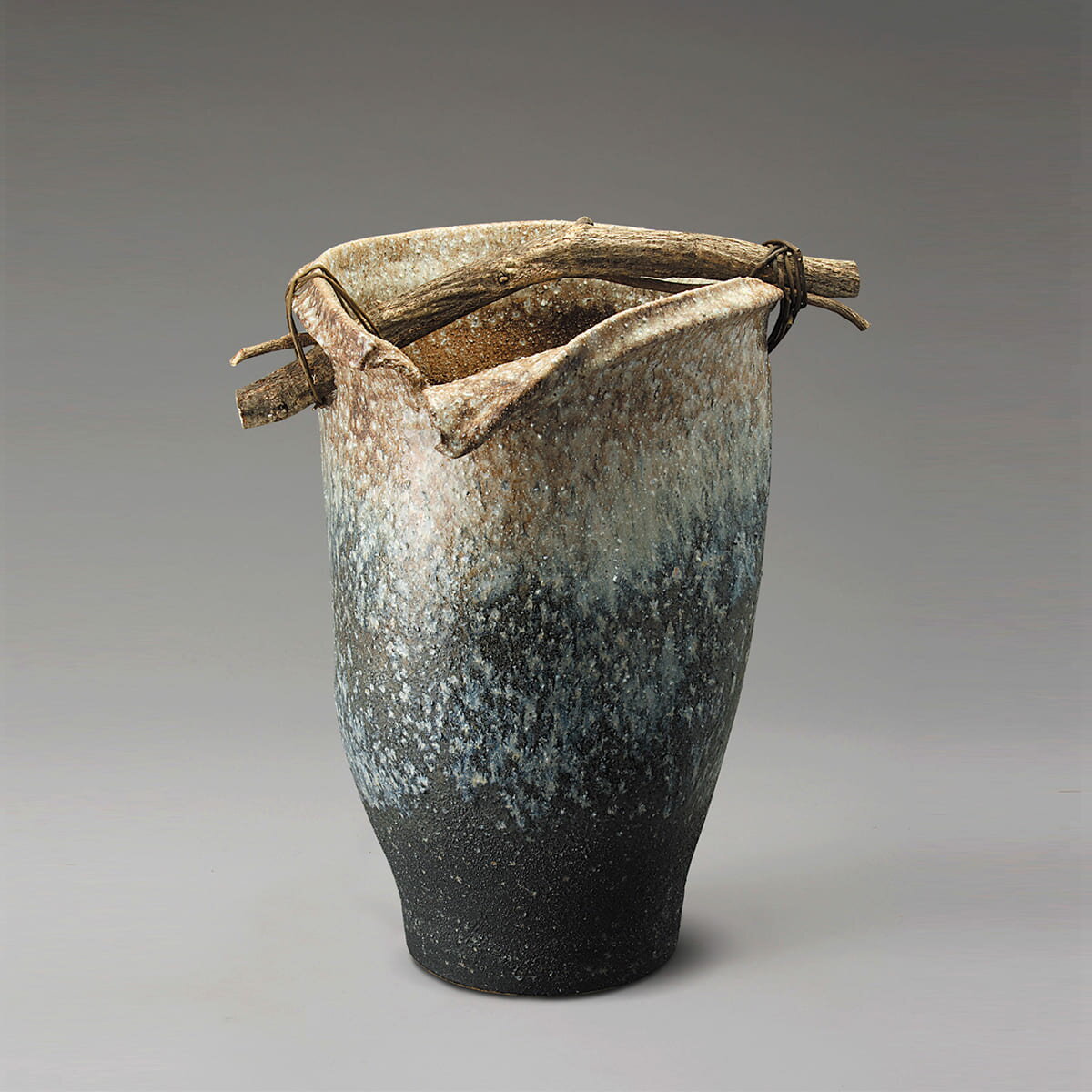 【メーカー直送】白窯変手桶傘立 [信楽焼]