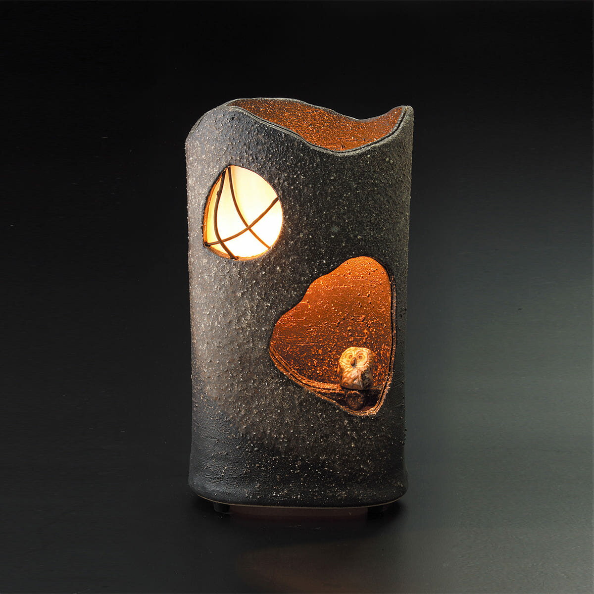 【メーカー直送】窓ふくろうあかり [信楽焼]