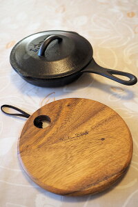 マグネット付き　木製鍋敷き・S（17cm）
