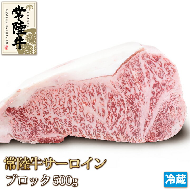 常陸牛 サーロイン 500g ブロック 牛肉 ステーキ Sirloin Steak ギフト お中元 お歳暮 ご贈答 黒毛和牛 和牛 バーベキュー お取り寄せ グルメ 茨城県産 A4 A5 冷蔵