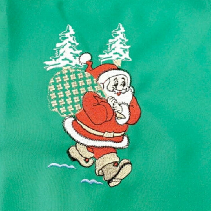 季節のカラーエプロン　緑【クリスマス】【節分・ひな祭り・入学式・ハロウィン・クリスマス・お正月】