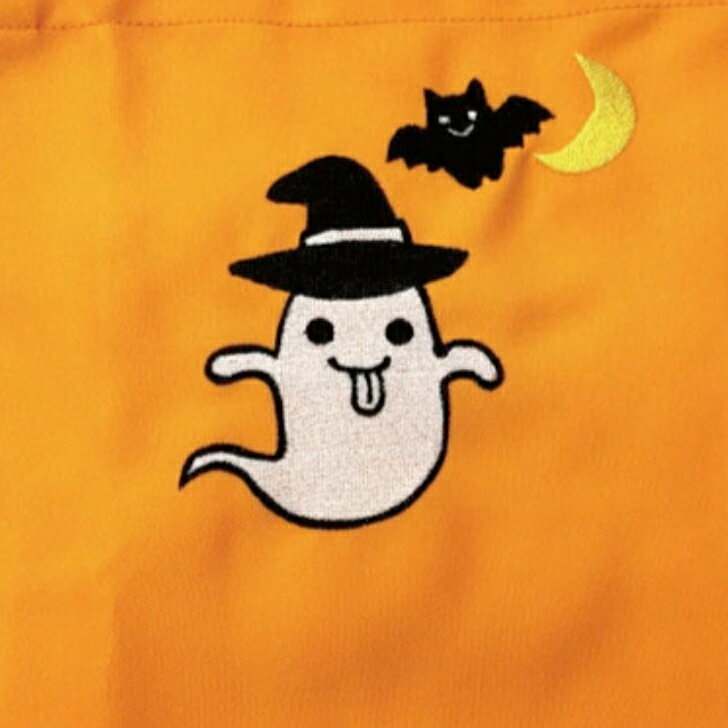 季節のカラーエプロン　オレンジ【ハロウィン】【節分・ひな祭り・入学式・ハロウィン・クリスマス・お..