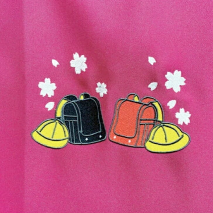 季節のカラーエプロン　ローズピンク【入学式】【節分・ひな祭り・入学式・ハロウィン・クリスマス・お..