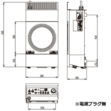 中部 IH調理器 DD50TAB 三相200V 5kW 間口30cm 温度センサー OTP-12付（送料無料 代引不可）