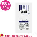 HHJ 規格袋 13号 透明 厚0.03mm 100枚×30冊 MS13(送料無料 代引不可)