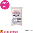 JAPACKS チャック付ポリ袋書き込めるタイプ 240×340 透明 100枚×15冊 WGJ-4(送料無料 代引不可)