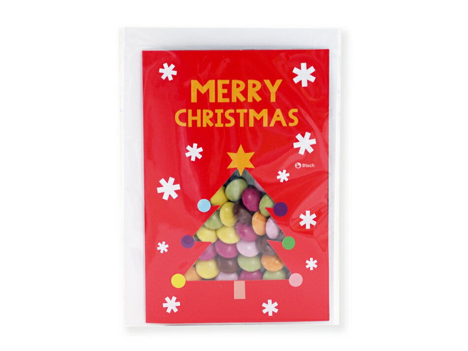 スイーツカード Christmas クリスマス ポップツリー カラフルチョコ 25g入り メッセージカード グリー..