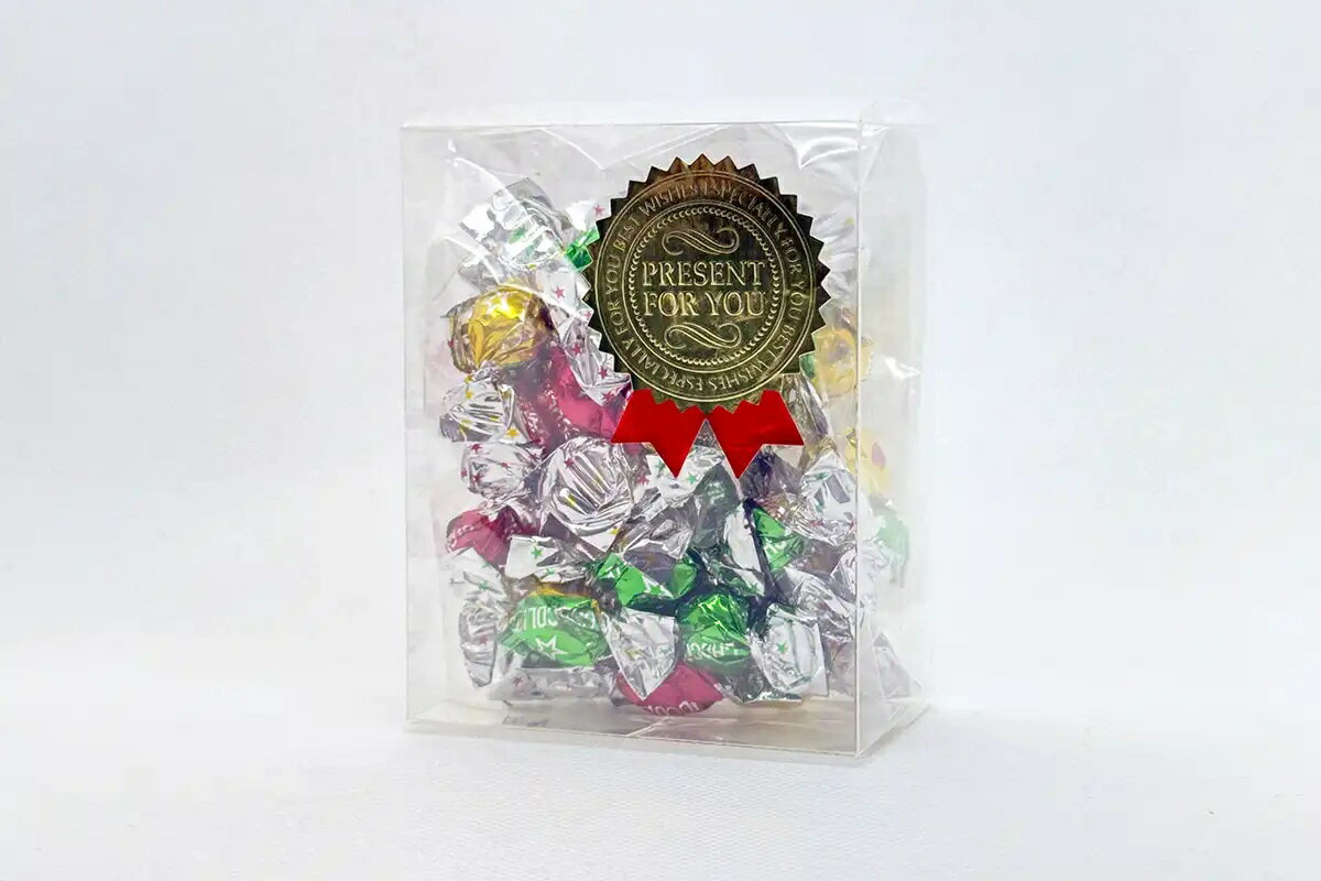 キラキラチョコレート ギフトボックス(リボンシール付き) 50g入り プチギフト プレゼント お配り お礼 お世話になったお礼 お返し 謝恩会 引越し 退職 異...