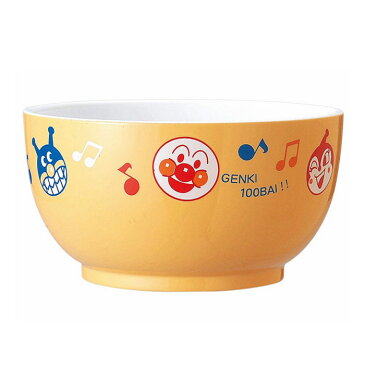 アンパンマン 塗小 どんぶり イエロー/ベージュ【丼/食器/子供/キッズ/こども食器/プラスチック/子供用食器/キャラクター グッズ/食洗機対応/電子レンジ対応/金正陶器/日本製/あす楽】