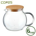 Cores コレス ハンドメイドガラスサーバー6カップ C506【コーヒー/紅茶/サーバー/ガラス/天然木/送料無料】