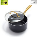 SS期間中 抽選300%ポイントバック グリーンパン ストゥディオ ソースパン 16cm ガラス蓋付 IH対応 GREENPAN【 片手鍋 鍋 直火 オーブン調...