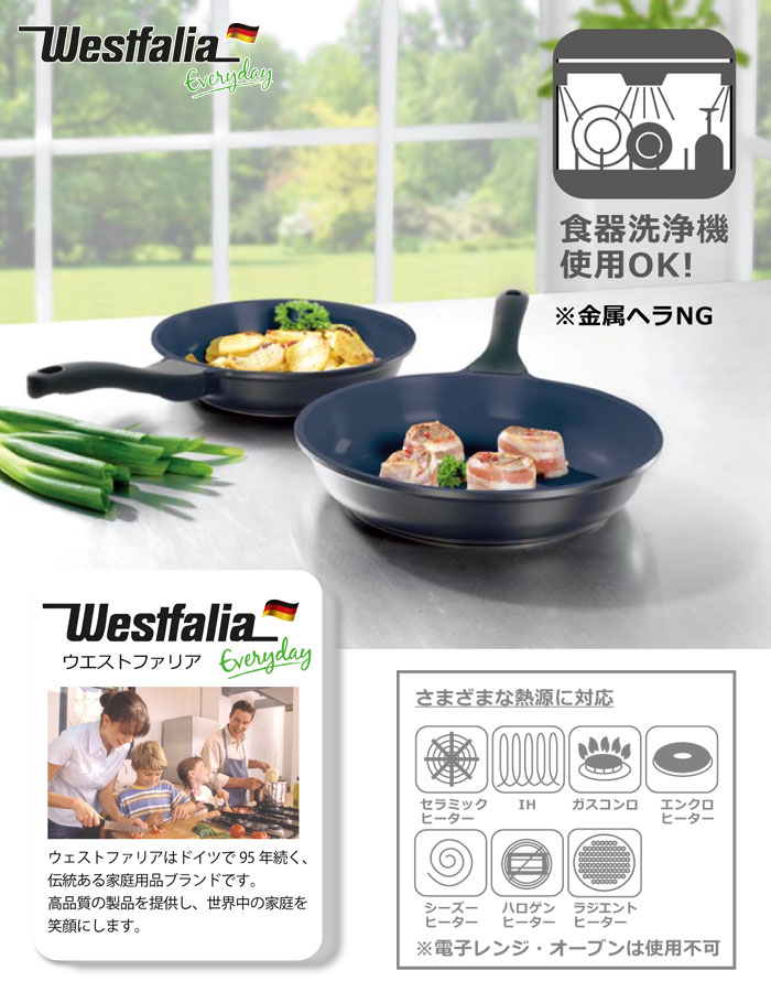 Westfalia ウエストファリア エッグパン WF-EP　富士ホーロー　1年保証付き【IH対応/玉子焼き器/卵焼き/フライパン/食洗機対応/グレブロンC3+/アルミ鋳物/送料無料】