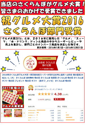 2016年さくらんぼグルメ大賞!東京某高級スーパーが惚れ込む味と品質!山形産畑の宝箱24粒2L〜L(大)さくらんぼ送料無料母の日さくらんぼ佐藤錦さくらんぼ母の日さくらんぼギフト母の日プレゼント母の日ギフト【楽ギフ_メッセ】さくらんぼ母の日