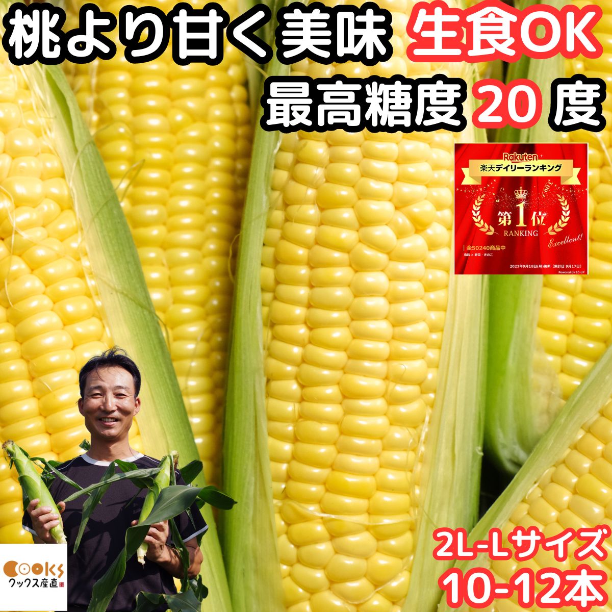 累計45万本突破 桃より甘い とうもろこし A品 贈答 2L～L 10～12本 生で食べれる 県外不出 甘い 朝採 恵味 長野産 生トウモロコシ お中元 食べ物 食品 内祝 御中元 2024 惠味ゴールド 送料無料 フルーツコーン