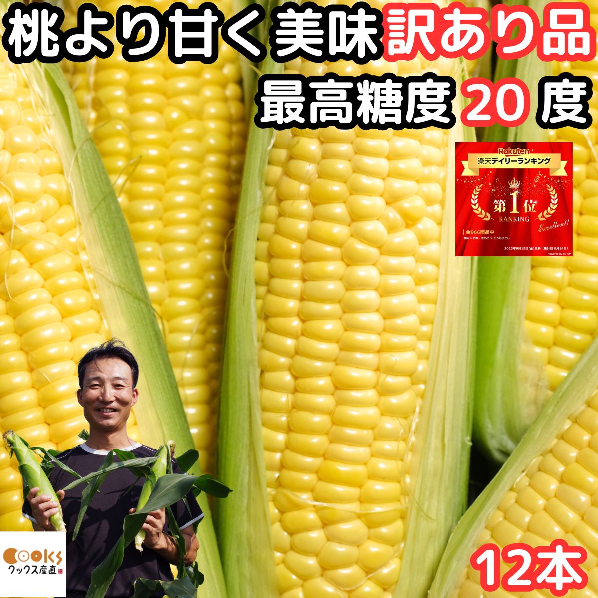 とうもろこし わけあり 桃より甘い 2L-L混合 12本 朝採 甘い シリーズ累計45万本突破 県外不出 生で食..