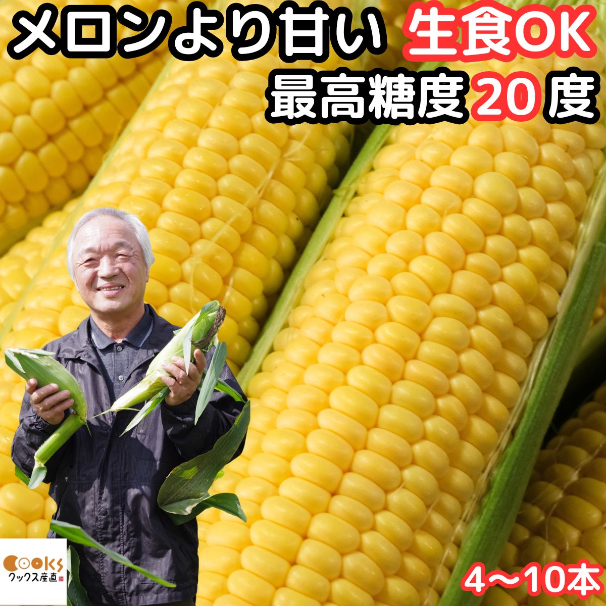 とうもろこし 北海道 2L〜L サイズ 8本入 メロンより甘い 特別栽培 朝どれ 生で食べれる トウモロコシ 平均糖度18度 夢のコーン わくわくコーン 北海道 士別 三栄アグリ 送料無料のサムネイル