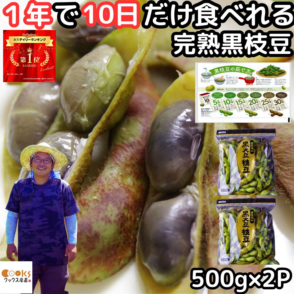 枝豆 丹波 黒豆 完熟 えだまめ 1kg 500g×2袋入 兵庫 丹波篠山 黒枝豆 一年に10日しか食べれない たぶち農場直送 丹波黒枝豆 丹波の黒豆枝豆 おつまみ ギフトのサムネイル