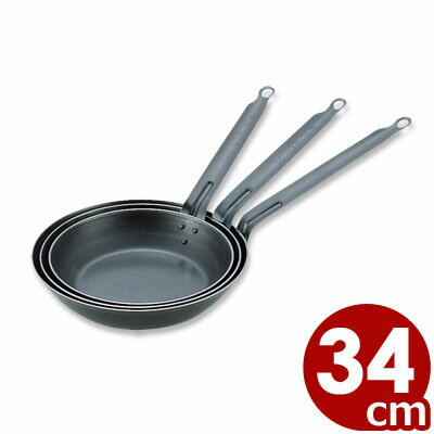 31 cm〜 - SS 鉄製 底厚フライパン 34cm IH対応／熱の回りが早いフライパン 厚底フライパン リーズナブル鉄フライパン 028005010