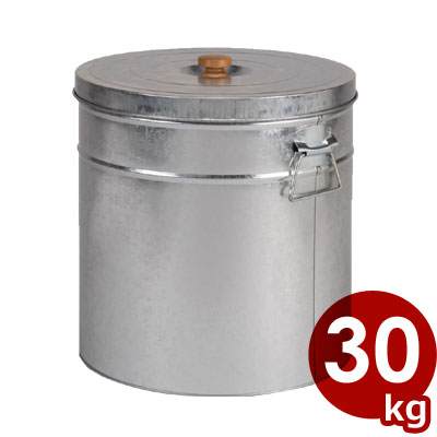 サンワ 丸型米びつ 30kg トタン製／米缶 ライスストッカー 054077030